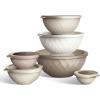 COOK WITH COLOR Nesting Mixing Bowls – 12 Piece Plastic Bowl Set with Lids, Microwave Safe (Green)(Brown Diamond)