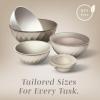 COOK WITH COLOR Nesting Mixing Bowls – 12 Piece Plastic Bowl Set with Lids, Microwave Safe (Green)(Brown Diamond)