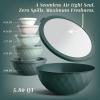 COOK WITH COLOR Nesting Mixing Bowls – 12 Piece Plastic Bowl Set with Lids, Microwave Safe (Green)(Green Diamond)