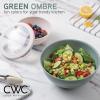 COOK WITH COLOR Nesting Mixing Bowls – 12 Piece Plastic Bowl Set with Lids, Microwave Safe (Green)(Green TPR Lids)