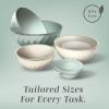 COOK WITH COLOR Nesting Mixing Bowls – 12 Piece Plastic Bowl Set with Lids, Microwave Safe (Green)(Mint Diamond)