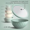 COOK WITH COLOR Nesting Mixing Bowls – 12 Piece Plastic Bowl Set with Lids, Microwave Safe (Green)(Mint Diamond)