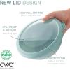COOK WITH COLOR Nesting Mixing Bowls – 12 Piece Plastic Bowl Set with Lids, Microwave Safe (Green)(Speckled Mint TPR Lids)
