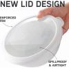 COOK WITH COLOR Nesting Mixing Bowls – 12 Piece Plastic Bowl Set with Lids, Microwave Safe (Green)(Speckled White TPR Lids)