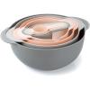 COOK WITH COLOR Nesting Bowls with Measuring Cups Colander and Sifter Set – Includes Mixing Bowls, Colander, Sifter and Measuring Cups, Mint, 8 Pc Bowl(Pink)