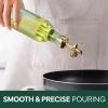 COOK WITH COLOR Glass Olive Oil Bottle Dispenser – 2 Pack- 17oz Oil and Vinegar Cruet – Olive Oil Carafe Decanter for Kitchen(Green)
