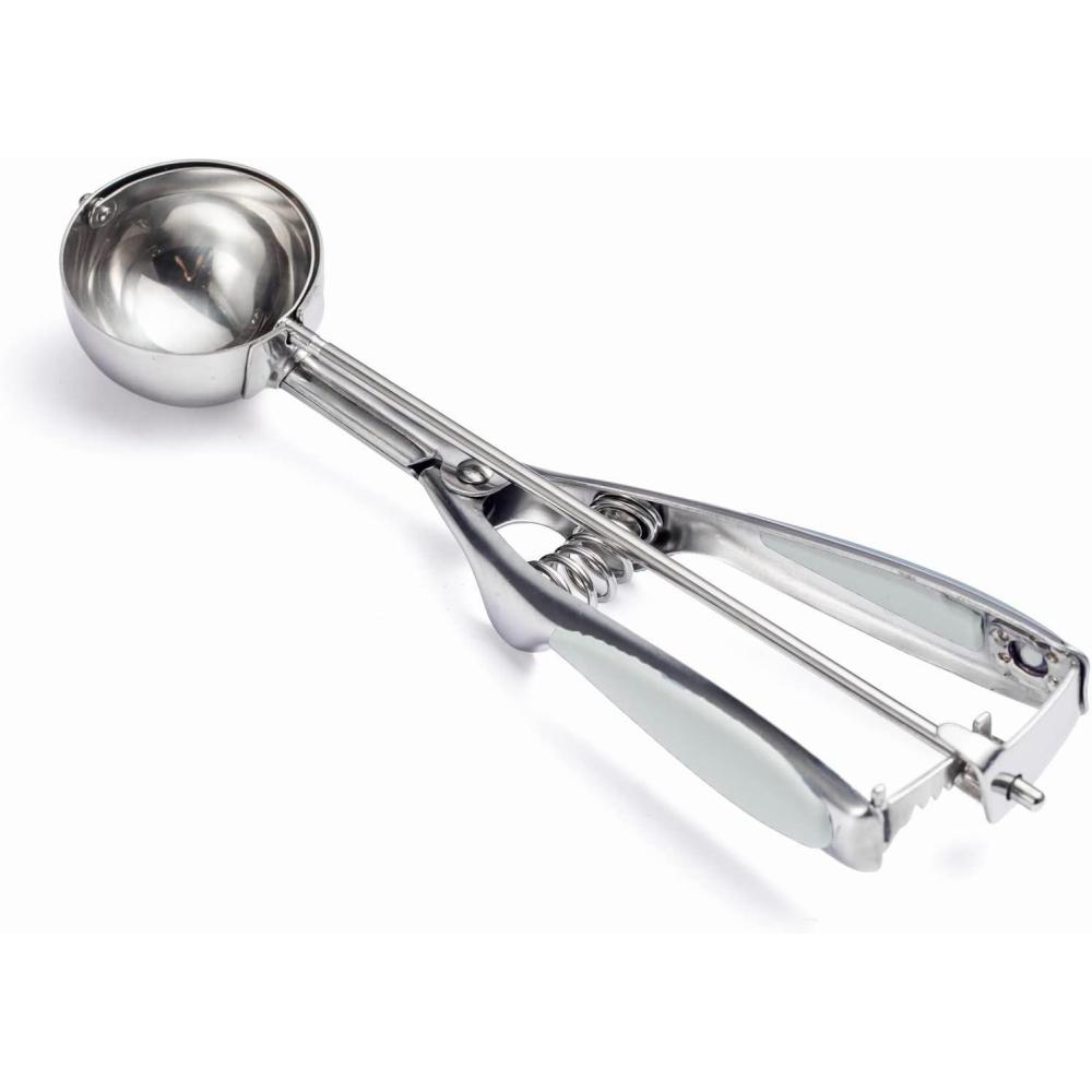 imageSocial Chef Stainless Cookie Scoop Set  Small Cookie Dough Scooper for Great Cookies Sized Cookies  Small Ice Cream Scooper with Trigger Release 1 Pack WhiteWhite