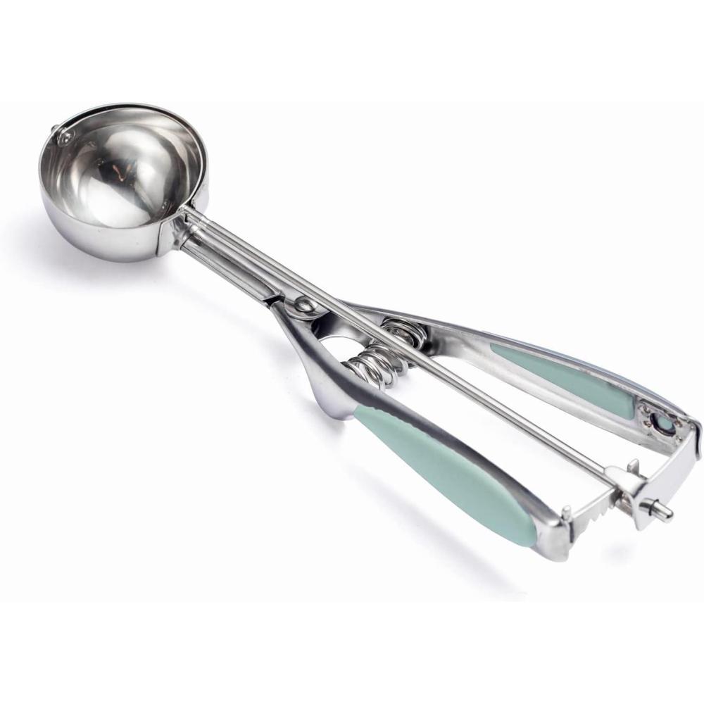 imageSocial Chef Stainless Cookie Scoop Set  Small Cookie Dough Scooper for Great Cookies Sized Cookies  Small Ice Cream Scooper with Trigger Release 1 Pack WhiteMint