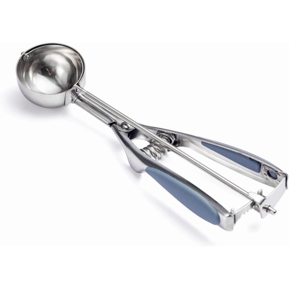 imageSocial Chef Stainless Cookie Scoop Set  Small Cookie Dough Scooper for Great Cookies Sized Cookies  Small Ice Cream Scooper with Trigger Release 1 Pack WhiteStainless Steel