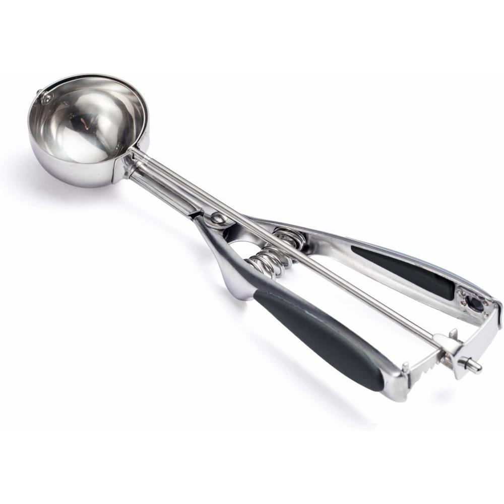 imageSocial Chef Stainless Cookie Scoop Set  Small Cookie Dough Scooper for Great Cookies Sized Cookies  Small Ice Cream Scooper with Trigger Release 1 Pack WhiteBlack