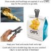 COOK WITH COLOR Bag Clips with Magnet- Food Clips, Chip Clips, Bag Clips for Food Storage with Airtight Seal Grip for Bread Bags, Snack Bags and Food Bags (White, Pack of 10)(Grey Ombre)