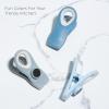 COOK WITH COLOR Bag Clips with Magnet- Food Clips, Chip Clips, Bag Clips for Food Storage with Airtight Seal Grip for Bread Bags, Snack Bags and Food Bags (White, Pack of 10)(Blue and Grey)