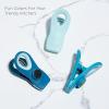 COOK WITH COLOR Bag Clips with Magnet- Food Clips, Chip Clips, Bag Clips for Food Storage with Airtight Seal Grip for Bread Bags, Snack Bags and Food Bags (White, Pack of 10)(Bright Blue)