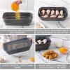 COOK WITH COLOR Collapsible Batter Bowl – Mess Free Breading Shaker Container – Great for Fried Fish, Fried Chicken, Onion Rings, Wings & More, Cream(Gray)