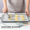 Social Chef Stainless Cookie Scoop Set – Small Cookie Dough Scooper for Great Cookies Sized Cookies – Small Ice Cream Scooper with Trigger Release, 1 Pack, White(Black)