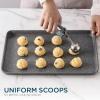 Social Chef Stainless Cookie Scoop Set – Small Cookie Dough Scooper for Great Cookies Sized Cookies – Small Ice Cream Scooper with Trigger Release, 1 Pack, White(Blue)