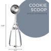 Social Chef Stainless Cookie Scoop Set – Small Cookie Dough Scooper for Great Cookies Sized Cookies – Small Ice Cream Scooper with Trigger Release, 1 Pack, White(Stainless Steel)