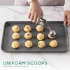 Social Chef Stainless Cookie Scoop Set – Small Cookie Dough Scooper for Great Cookies Sized Cookies – Small Ice Cream Scooper with Trigger Release, 1 Pack, White(Sage)