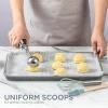 Social Chef Stainless Cookie Scoop Set – Small Cookie Dough Scooper for Great Cookies Sized Cookies – Small Ice Cream Scooper with Trigger Release, 1 Pack, White(Stainless Steel)