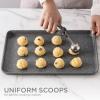 Social Chef Stainless Cookie Scoop Set – Small Cookie Dough Scooper for Great Cookies Sized Cookies – Small Ice Cream Scooper with Trigger Release, 1 Pack, White(Gray)