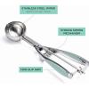 Social Chef Stainless Cookie Scoop Set – Small Cookie Dough Scooper for Great Cookies Sized Cookies – Small Ice Cream Scooper with Trigger Release, 1 Pack, White(Mint)