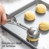 Social Chef Stainless Cookie Scoop Set – Small Cookie Dough Scooper for Great Cookies Sized Cookies – Small Ice Cream Scooper with Trigger Release, 1 Pack, White(Black)