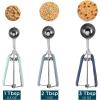 Social Chef Stainless Cookie Scoop Set – Small Cookie Dough Scooper for Great Cookies Sized Cookies – Small Ice Cream Scooper with Trigger Release, 1 Pack, White(Blue)