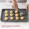 Social Chef Stainless Cookie Scoop Set – Small Cookie Dough Scooper for Great Cookies Sized Cookies – Small Ice Cream Scooper with Trigger Release, 1 Pack, White(Rose)