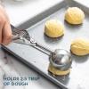 Social Chef Stainless Cookie Scoop Set – Small Cookie Dough Scooper for Great Cookies Sized Cookies – Small Ice Cream Scooper with Trigger Release, 1 Pack, White(Stainless Steel)