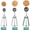 Social Chef Stainless Cookie Scoop Set – Small Cookie Dough Scooper for Great Cookies Sized Cookies – Small Ice Cream Scooper with Trigger Release, 1 Pack, White(Sage)