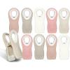 COOK WITH COLOR Bag Clips with Magnet- Food Clips, Chip Clips, Bag Clips for Food Storage with Airtight Seal Grip for Bread Bags, Snack Bags and Food Bags (White, Pack of 10)(Beige and Pink)