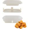 COOK WITH COLOR Collapsible Batter Bowl – Mess Free Breading Shaker Container – Great for Fried Fish, Fried Chicken, Onion Rings, Wings & More, Cream(Cream)