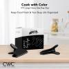 COOK WITH COLOR Bag Clips – Heavy Duty Chip Clip and Refrigerator Magnet Clips for Food Storage with Air Tight Seal Grip, Mint, Pack of 4 Large Clips(Black)