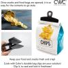 COOK WITH COLOR Bag Clips – Heavy Duty Chip Clip and Refrigerator Magnet Clips for Food Storage with Air Tight Seal Grip, Mint, Pack of 4 Large Clips(Black)