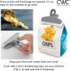 COOK WITH COLOR Bag Clips – Heavy Duty Chip Clip and Refrigerator Magnet Clips for Food Storage with Air Tight Seal Grip, Mint, Pack of 4 Large Clips(Black and Grey)