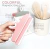 COOK WITH COLOR Bag Clips – Heavy Duty Chip Clip and Refrigerator Magnet Clips for Food Storage with Air Tight Seal Grip, Mint, Pack of 4 Large Clips(Green and Pink)