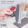 COOK WITH COLOR Bag Clips – Heavy Duty Chip Clip and Refrigerator Magnet Clips for Food Storage with Air Tight Seal Grip, Mint, Pack of 4 Large Clips(Grey Ombre)