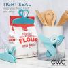 COOK WITH COLOR Bag Clips – Heavy Duty Chip Clip and Refrigerator Magnet Clips for Food Storage with Air Tight Seal Grip, Mint, Pack of 4 Large Clips(Light Blue Ombre)