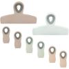 COOK WITH COLOR Bag Clips – Heavy Duty Chip Clip and Refrigerator Magnet Clips for Food Storage with Air Tight Seal Grip, Mint, Pack of 4 Large Clips(Mint and Grey)