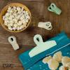 COOK WITH COLOR Bag Clips – Heavy Duty Chip Clip and Refrigerator Magnet Clips for Food Storage with Air Tight Seal Grip, Mint, Pack of 4 Large Clips(Mint and Grey)