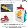 COOK WITH COLOR Bag Clips – Heavy Duty Chip Clip and Refrigerator Magnet Clips for Food Storage with Air Tight Seal Grip, Mint, Pack of 4 Large Clips(Red)