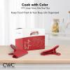 COOK WITH COLOR Bag Clips – Heavy Duty Chip Clip and Refrigerator Magnet Clips for Food Storage with Air Tight Seal Grip, Mint, Pack of 4 Large Clips(Red)