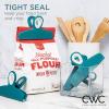 COOK WITH COLOR Bag Clips – Heavy Duty Chip Clip and Refrigerator Magnet Clips for Food Storage with Air Tight Seal Grip, Mint, Pack of 4 Large Clips(Teal and Mauve)