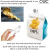 COOK WITH COLOR Bag Clips – Heavy Duty Chip Clip and Refrigerator Magnet Clips for Food Storage with Air Tight Seal Grip, Mint, Pack of 4 Large Clips(White)