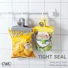 COOK WITH COLOR Bag Clips – Heavy Duty Chip Clip and Refrigerator Magnet Clips for Food Storage with Air Tight Seal Grip, Mint, Pack of 4 Large Clips(Yellow and Grey)