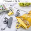 COOK WITH COLOR Bag Clips – Heavy Duty Chip Clip and Refrigerator Magnet Clips for Food Storage with Air Tight Seal Grip, Mint, Pack of 4 Large Clips(Yellow and Grey)