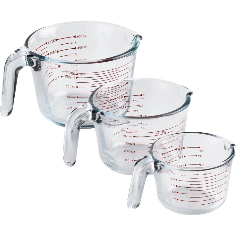 imageCOOK WITH COLOR Glass Measuring Cups  Ideal for Cooking and Baking PinkClear