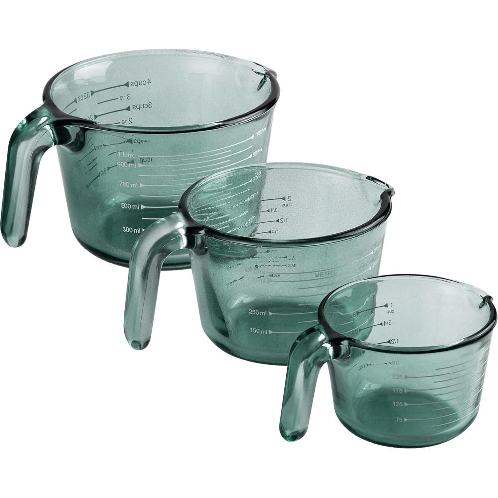 imageCOOK WITH COLOR Glass Measuring Cups  Ideal for Cooking and Baking PinkGreen