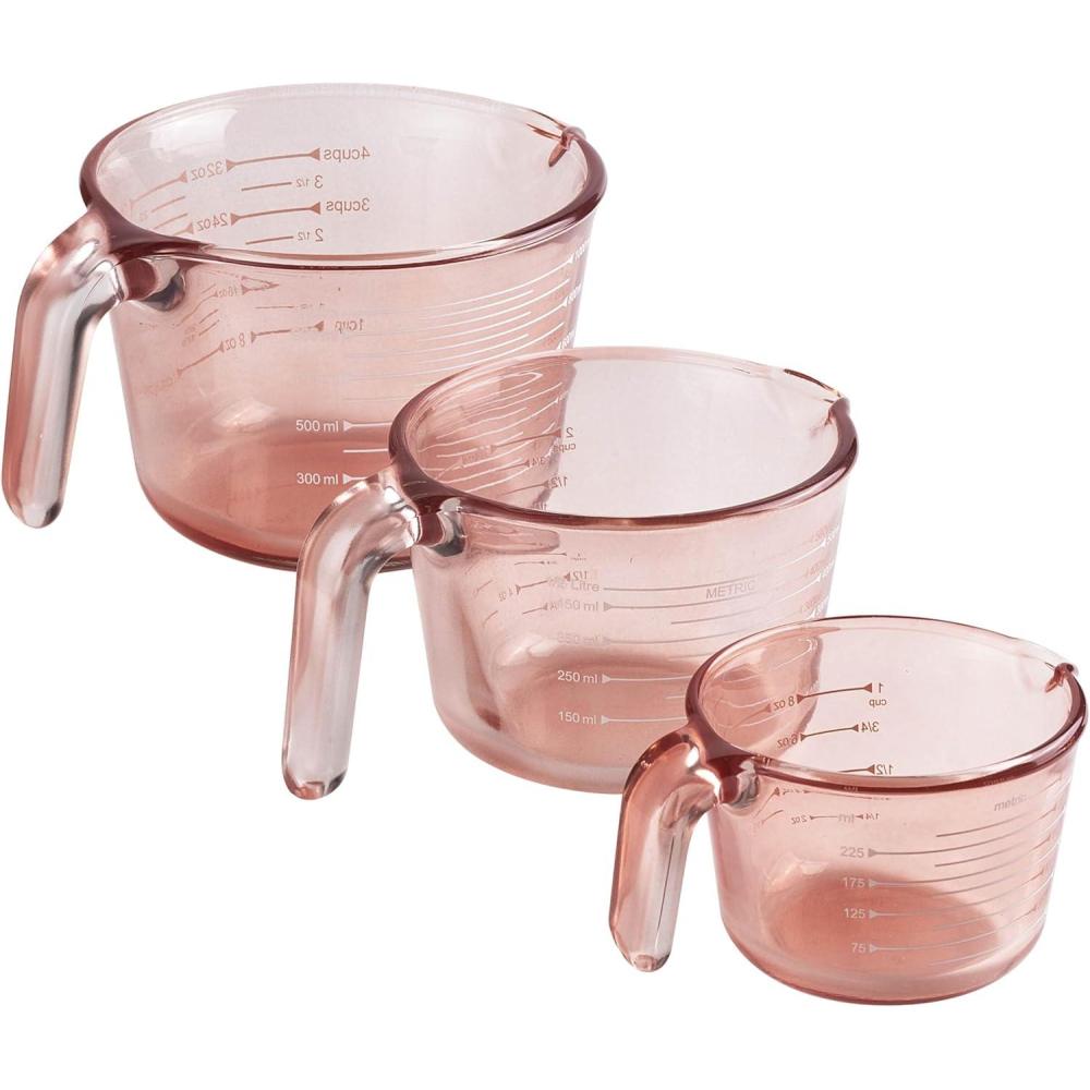 imageCOOK WITH COLOR Glass Measuring Cups  Ideal for Cooking and Baking PinkPink