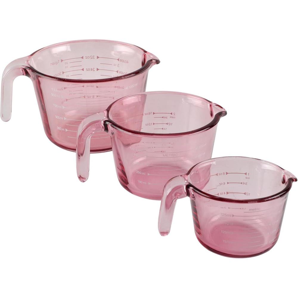 imageCOOK WITH COLOR Glass Measuring Cups  Ideal for Cooking and Baking PinkPurple